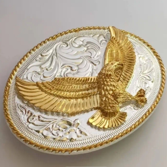 Accessories | New Beautiful Gold And Silver Western Flying Eagle Hawk ...